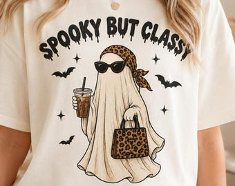 Sassy Ghost PNG Bundle, Leopard Iced Coffee,spooky season , Sublimation Shirt,hallowen png design