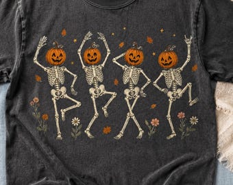 Dancing Skeleton PNG Bundle, Pumpkin Wildflower Halloween png , Fall Party Fans, Sublimation Shirt,