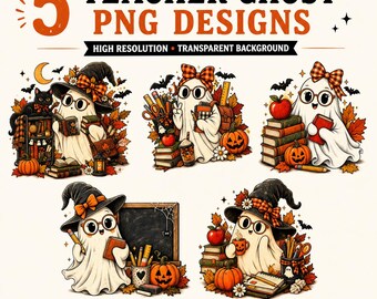 Bookish Ghost PNG Bundle, Spooky Book Club, Sublimation Shirt,  spooky season ,Teacher Bookworm Gift