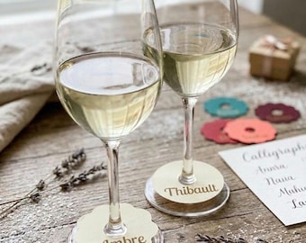 Marque places pieds de verre mariage - anniversaire