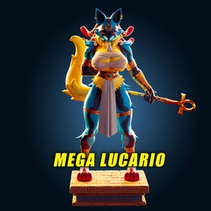 Mega Aura Beast STL | Evolved Mystic Jackal Warrior 3D Print Model