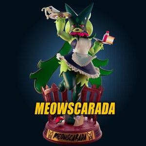 Mystic Magician Cat STL | Grass Feline Rogue 3D Print Model