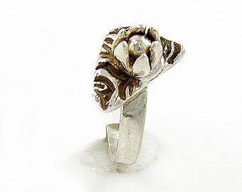 Lotus Pure Silver Artisan Ring