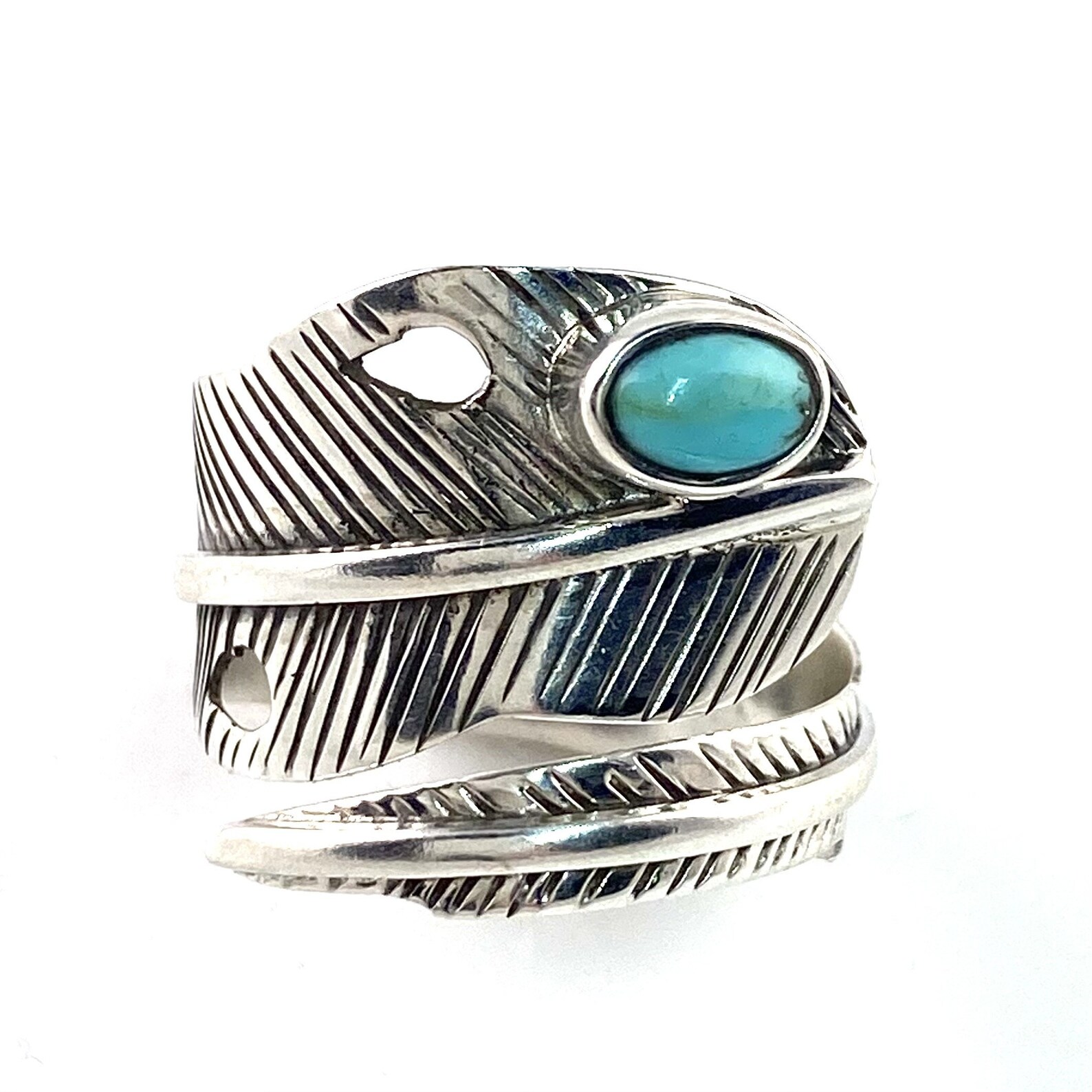 Turquoise Sterling Silver Adjustable Wrap Ring Etsy