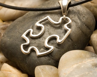 Necklace with Sterling Silver Puzzle Pendant