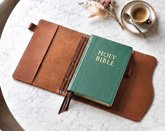 Étui de Bible en cuir gravé, étui de Bible en cuir personnalisé, étui de Bible en cuir avec poignée, étui de Bible en cuir fait main, étui de Bible sur mesure