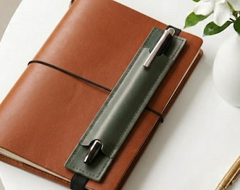 Porte-stylo en cuir pour carnet, porte-stylo avec élastique, porte-stylo en cuir pour livre, étui à stylo individuel en cuir, porte-stylo en cuir pour agenda