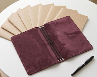 Couverture de carnet en cuir A5, carnet en cuir rechargeable B5, couverture de carnet de voyage A5, couverture de carnet en cuir personnalisée B6, couverture de carnet gravée