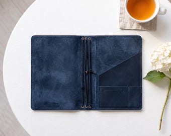 Travelers notebook cover A5, Customized leather notebook, Bound leather journal A4,Refillable notebook cover A6,Simple leather journal cover