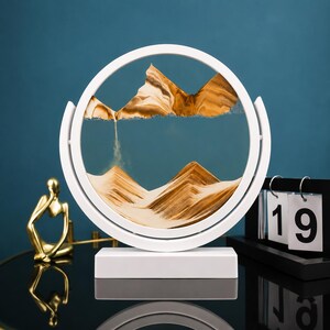 Moving Sand Art, 3D Sandscape Frame, Kinetic Sand Art, Desk Decor, Relaxing Sand Picture, Modern Home Office Decor Gift