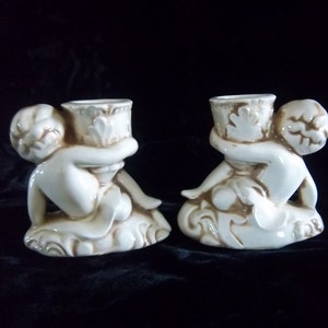 Cherub Candle Holders Pair image 2