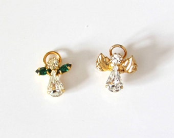 Glistening Vintage Angel Pins - Diamond Like Rhinestone Christmas Brooches