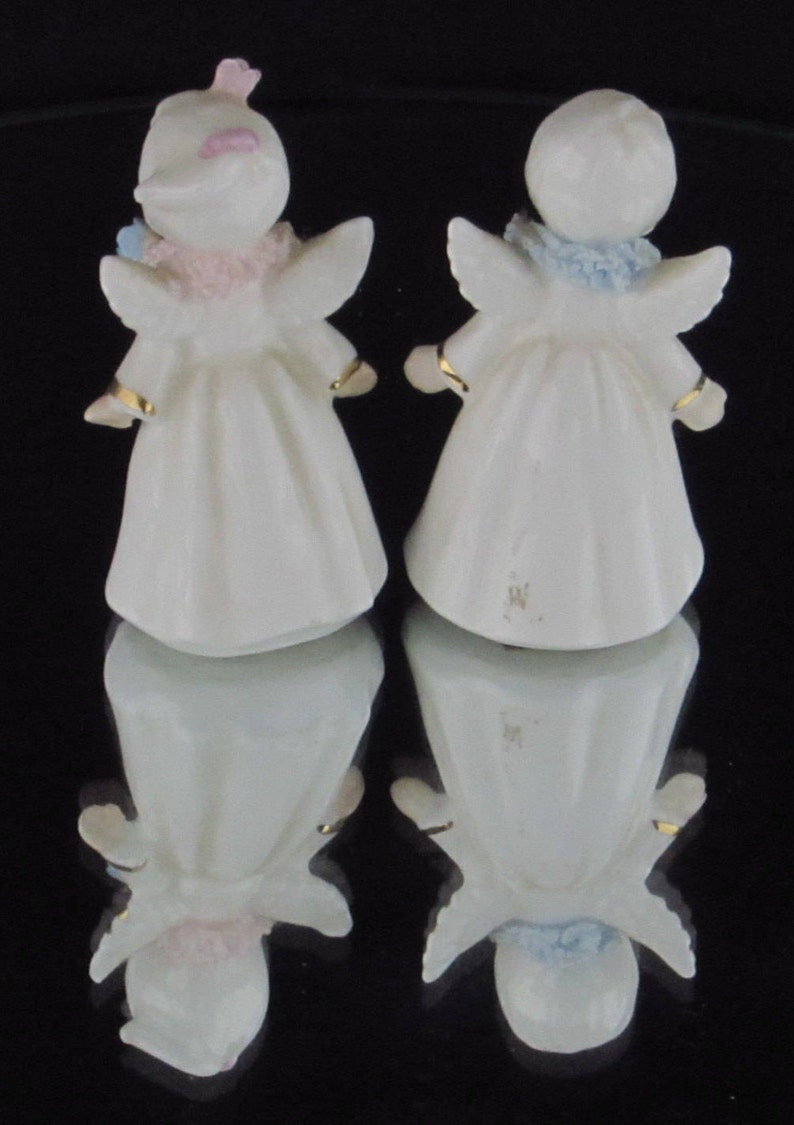 One Pair of Sweet Little Angel Figurines with 22K Gold Gilt Etsy