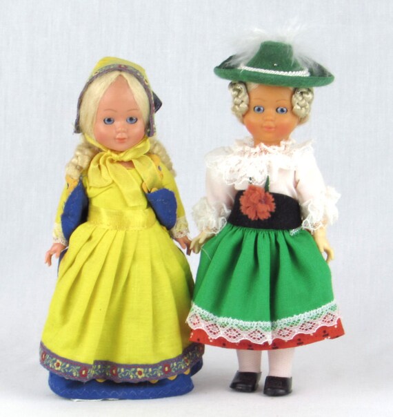 Traditional German Dolls Braided Blond Hair Blue Eyes That Etsy