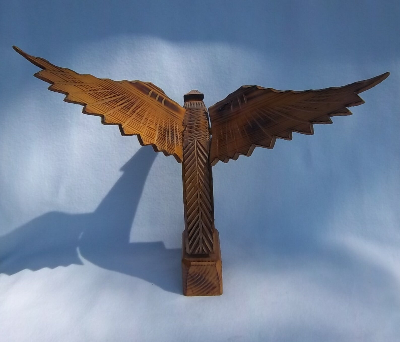 Large Hand Carved Majestic Wooden Eagle Statue Made in Poland Etsy