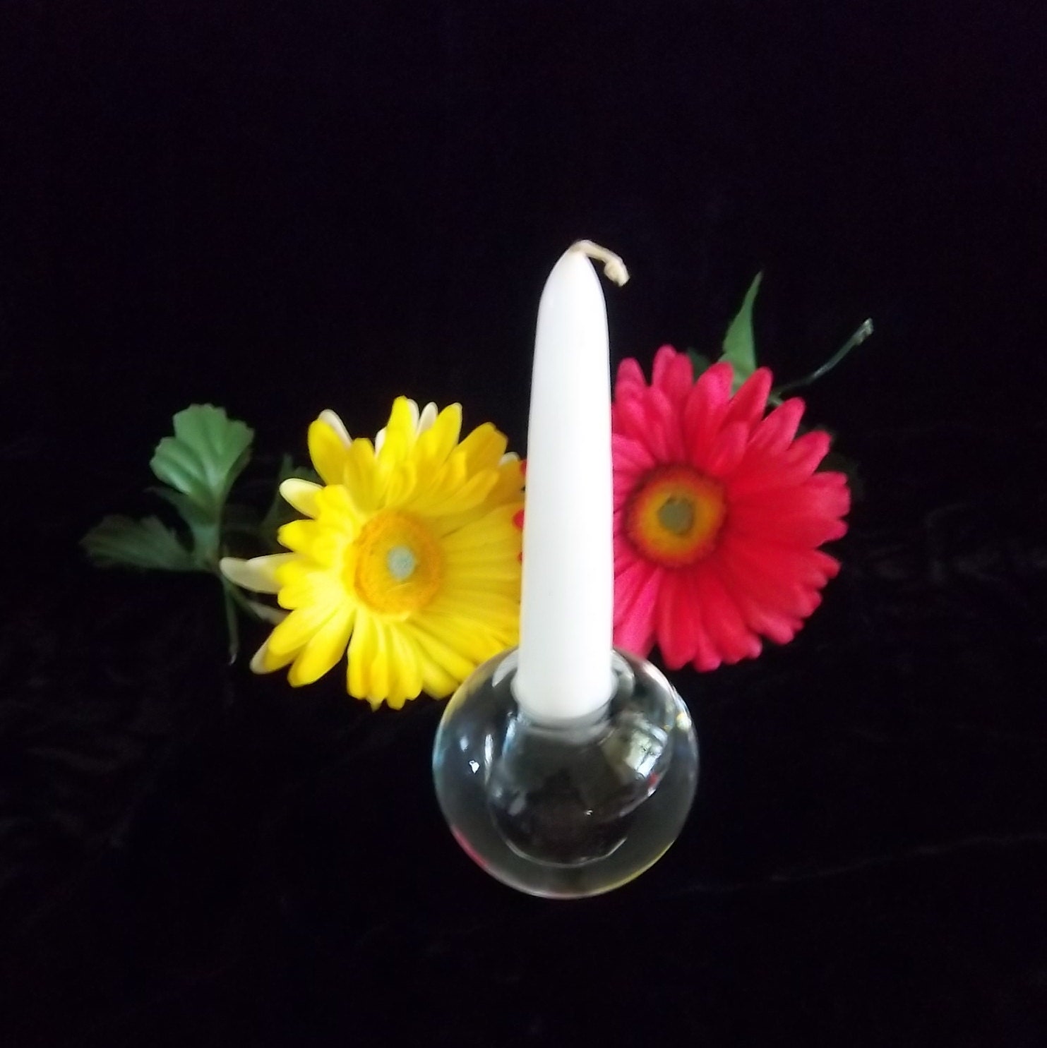 Crystal Clear Round Ball Glass Candle Holder Etsy