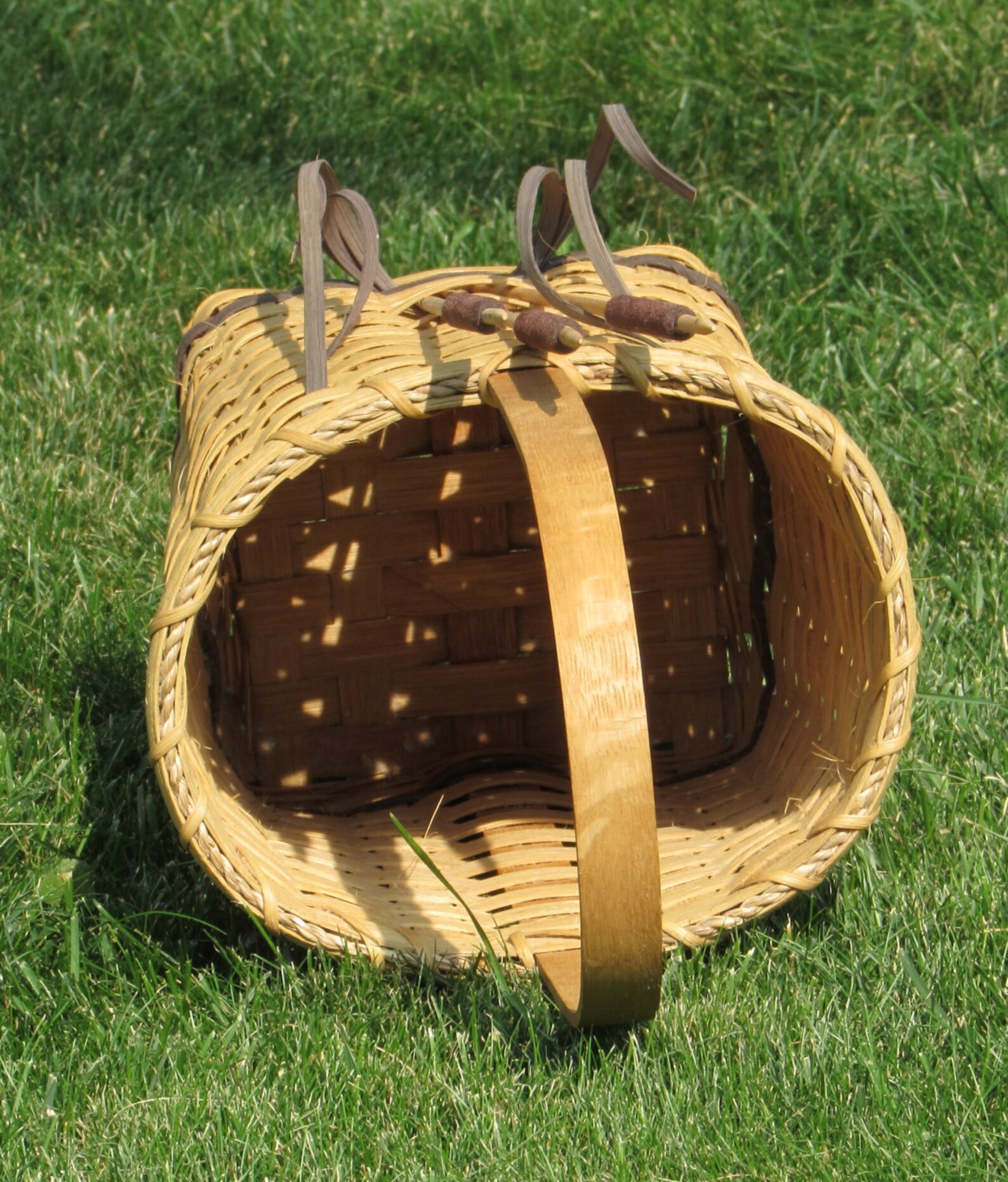 Cattails Wicker Basket Natural Vintage Home Decor Etsy