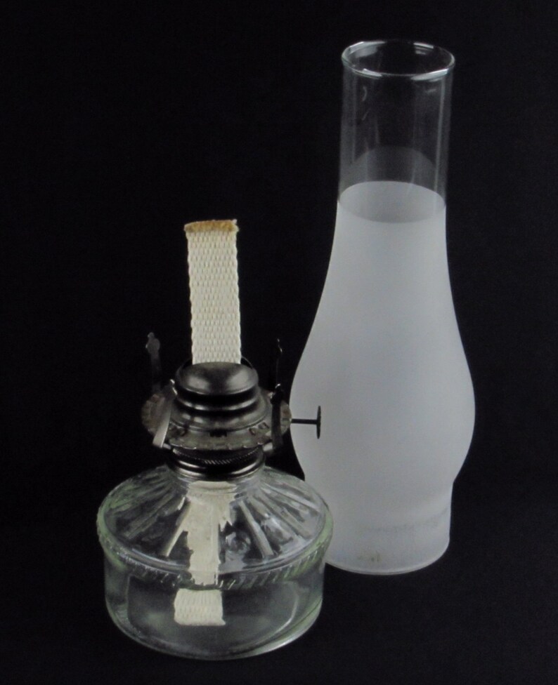 Frosted Chimney Oil Lamp Electric Alternative Lighting Etsy