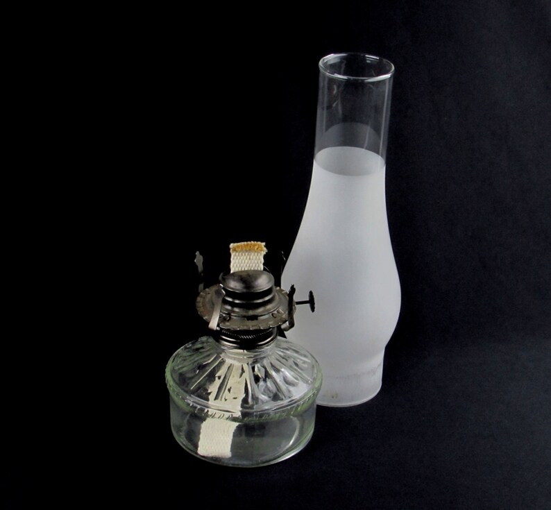 Frosted Chimney Oil Lamp Electric Alternative Lighting Etsy