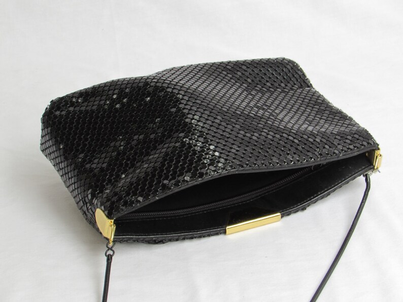 Black Mesh Dress Purse Zipper Evening Bag New Years Party Etsy