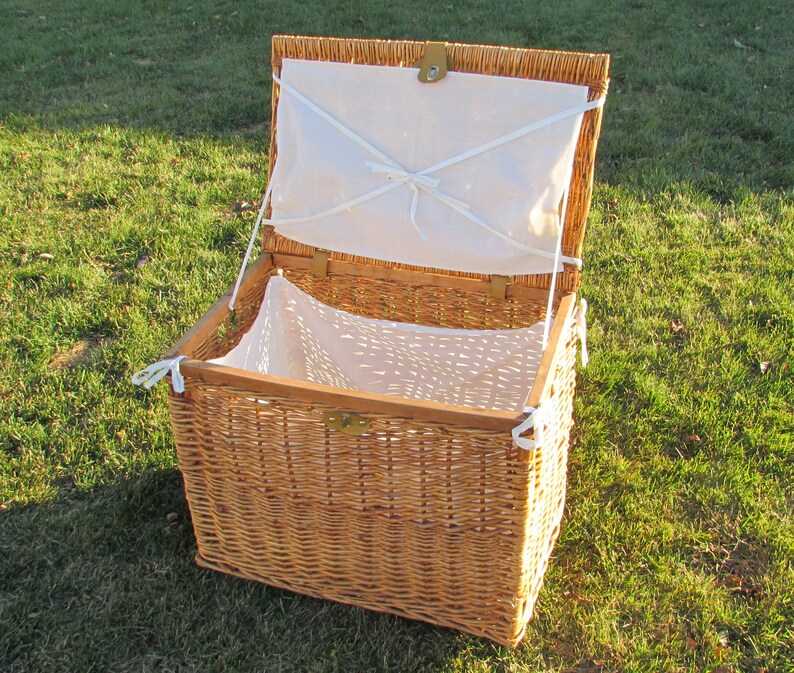 Wicker Toy Chest on Caster Wheels Trunk Bar Cart Coffee Etsy