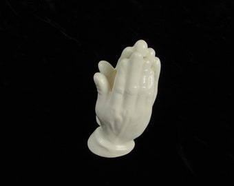 Petite White Praying Hands Figurine -Statue - Sculpture - Religious Symbolism - Prayer - Catholic - Christian Home Décor