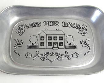 Bless This House - Homemade Bread Tray - Serving - Metal Warming Dish