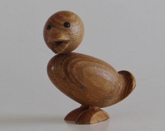 Wood Duck Figurine - Hans Bolling Style - Kay Bojesen Era - Danish Modern Vintage Home Decor