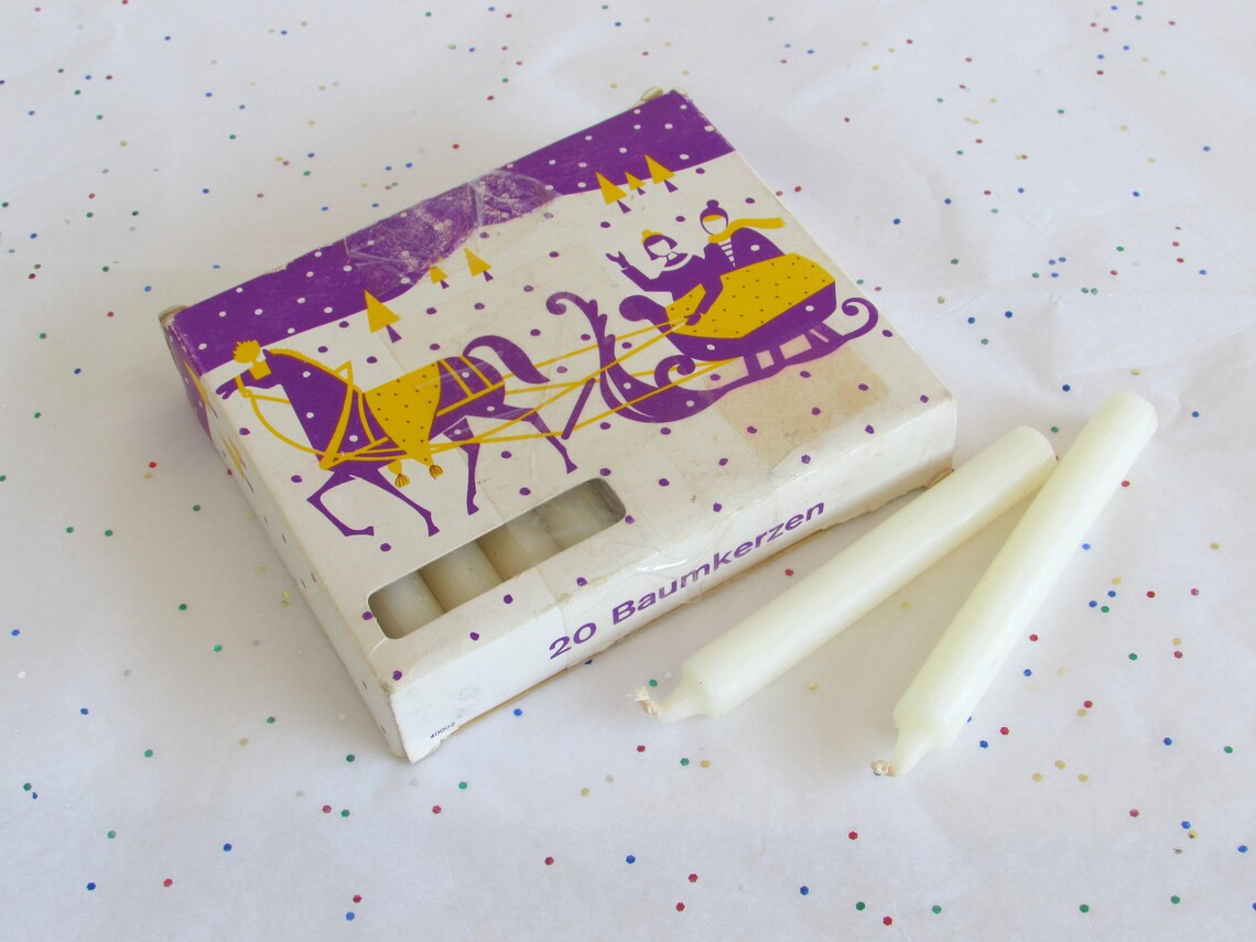 20 Swiss Candles Mid Century Candles in Original Box from Etsy