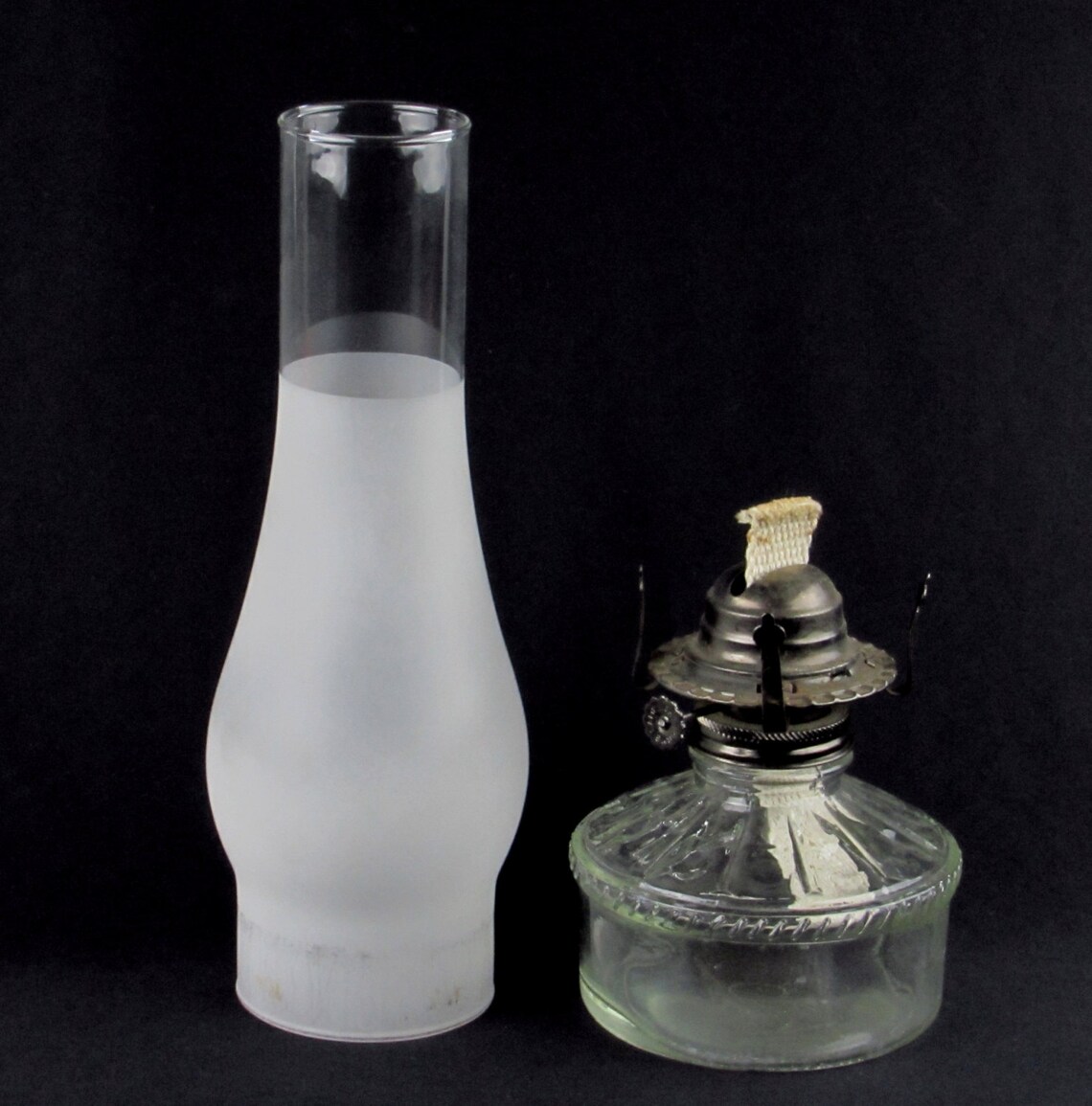 Frosted Chimney Oil Lamp Electric Alternative Lighting Etsy