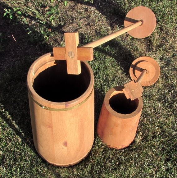 Wooden Butter Churns Old Fashioned Churns Pair Historical Etsy