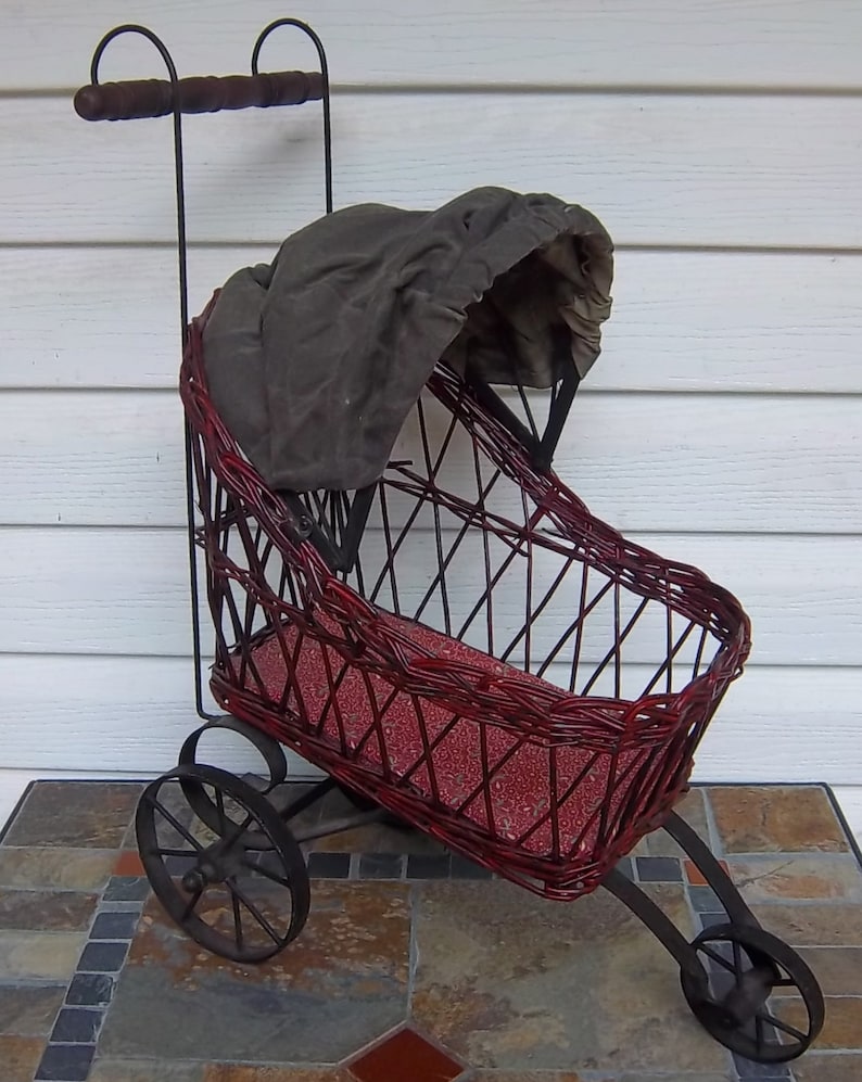 Rare Three Wheeled Antique Doll Buggy Stroller Carriage With Etsy