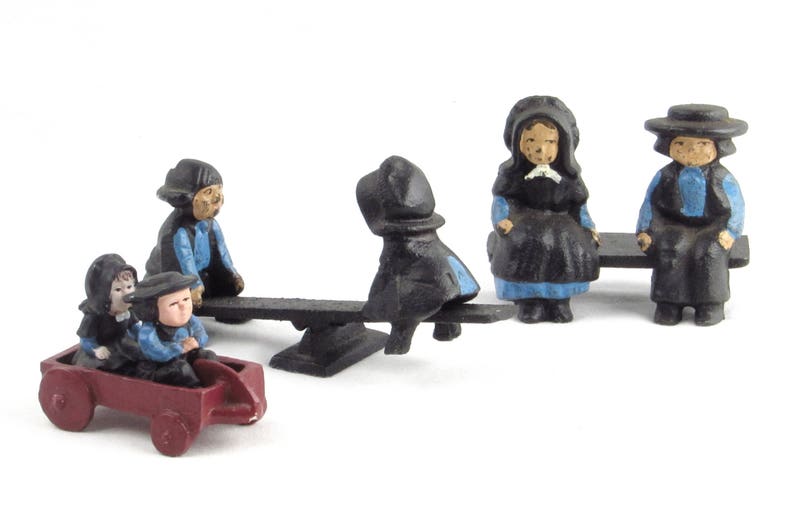 Miniature Amish Family Unique Figurines Vintage Home Decor Etsy