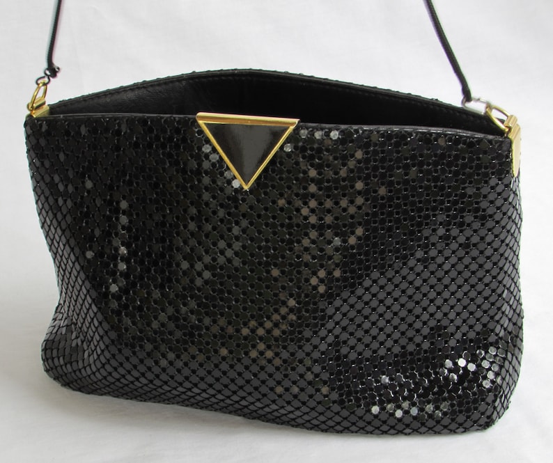 Black Mesh Dress Purse Zipper Evening Bag New Years Party Etsy