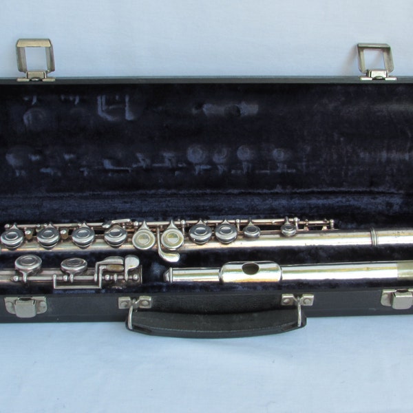 Artley Flute with Case - Vintage Silver Plated Musical Instrument - Made in USA