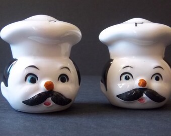 Mid Century Chef Salt and Pepper Shakers