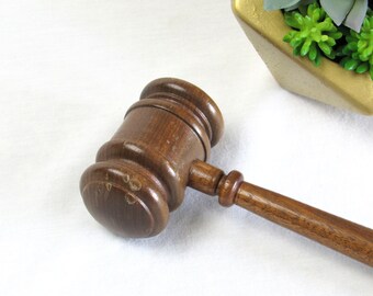 Judge for a Day - Vintage Wooden Judges Ruling Gavel - Court of Law - Legal - Attorney - Gag or White Elephant Gift - TV Movie Play Prop