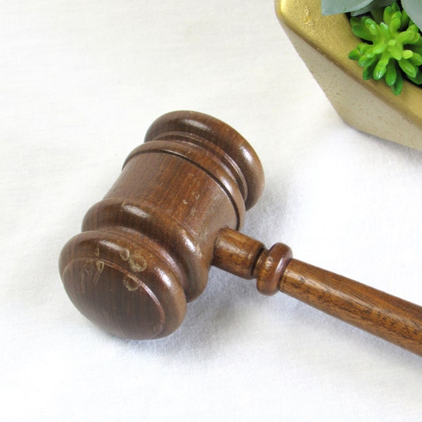 Judge for a Day - Vintage Wooden Judges Ruling Gavel - Court of Law - Legal - Attorney - Gag or White Elephant Gift - TV Movie Play Prop