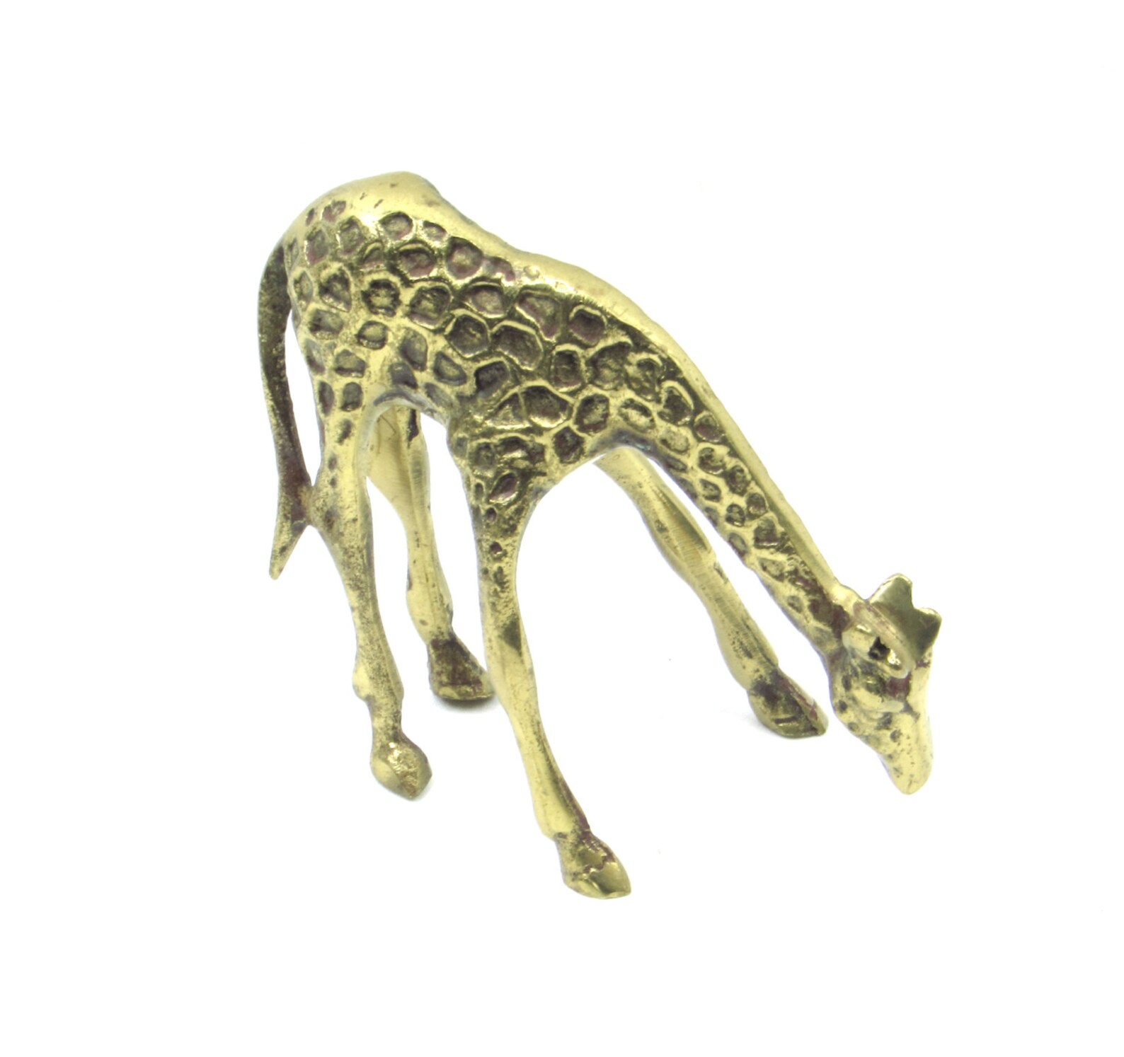 Solid Brass Giraffe Sculpture Figurine Vintage African Etsy