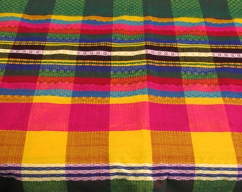Unique Rectangle Tablecloth 84L x 52W - Green - Gold - Blue - Pink - Red - Purple Colorful Dining Table - Kitchen Table - Vintage Home Decor