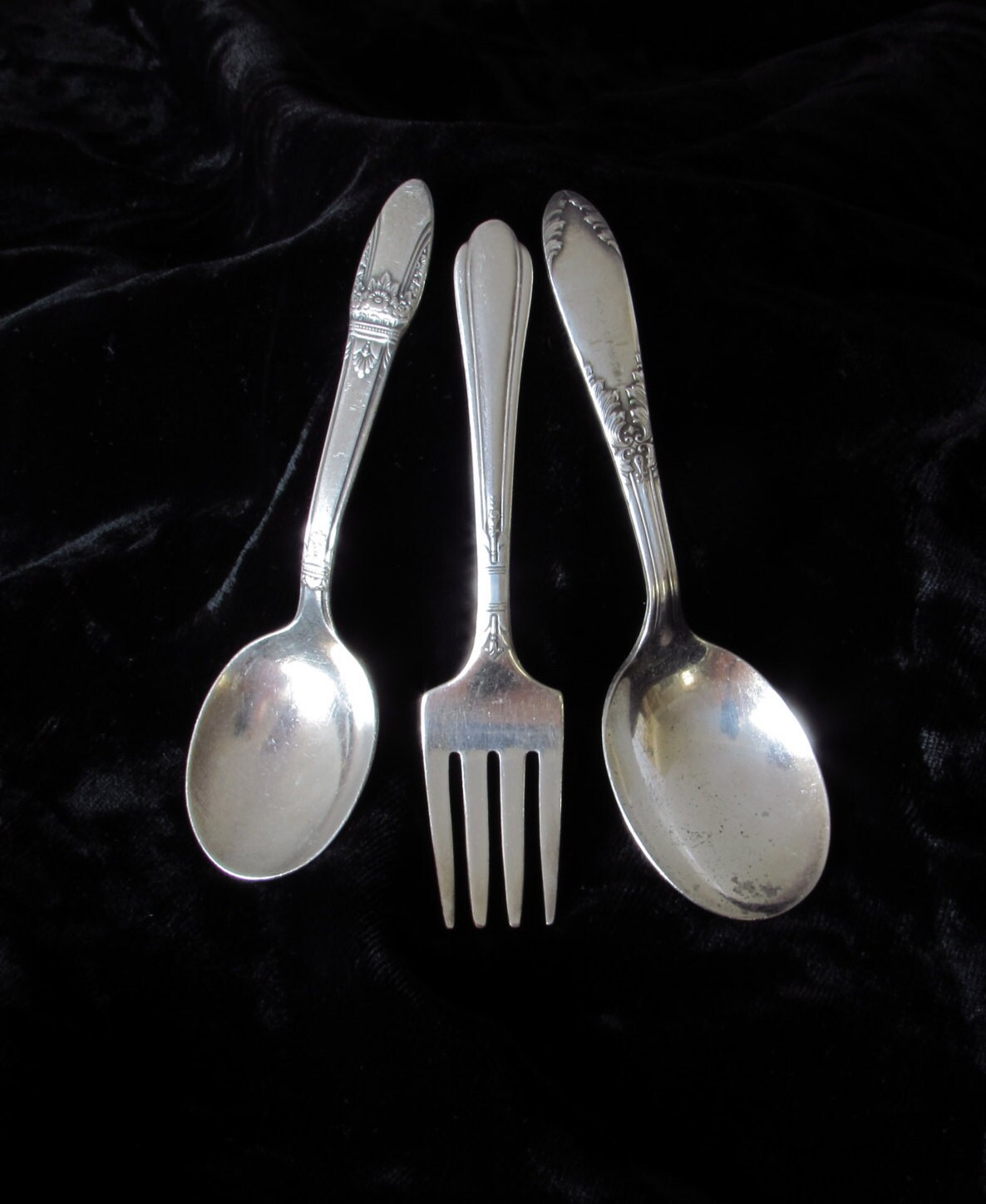 Silver Baby Flatware Ornate Silverware Child Toddler Etsy
