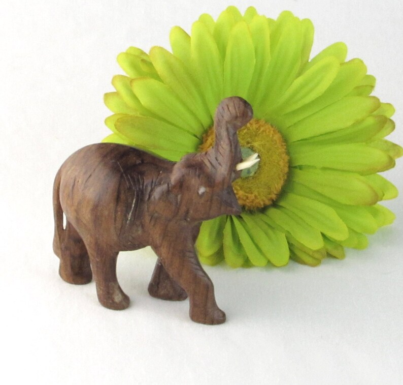 Good Luck Trunk Up Feng Shui Elephant Figurine Hand Carved Etsy