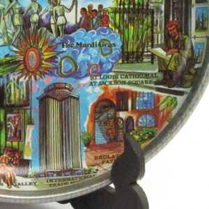 New Orleans Tin Plate Tray Dish Home Decor Vintage 1960s Souvenir Art Artist Signed immagine 8