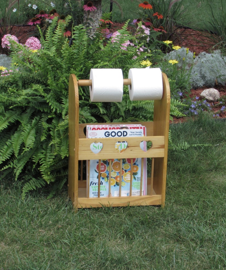 Wood Magazine Rack and Toilet Paper Holder Bathroom | Etsy