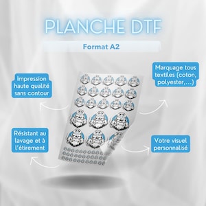 Custom DTF textile transfer A2 – Ready-to-press sheet – Logo, photo or graphic printing