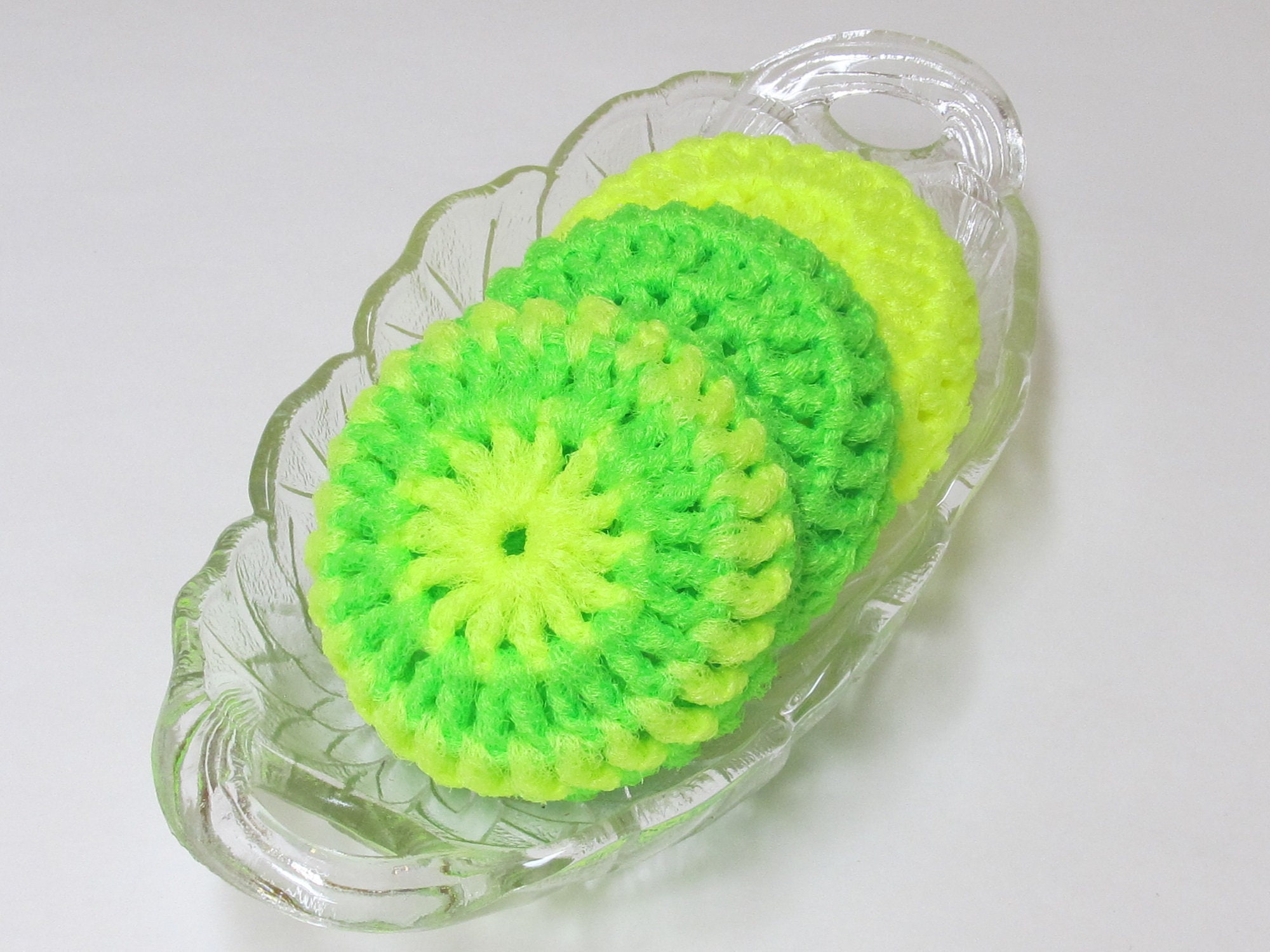 Set of 2 Neon Green Reusable Dish Scrubbies