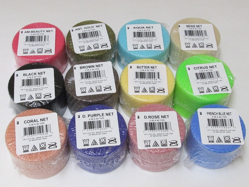 Scrubbie Netting on 40 yard spools Pick Any 8 Spools Mix and Match Your Colors of 2 Inch Nylon Net for Crocheting Scrubbies image 2