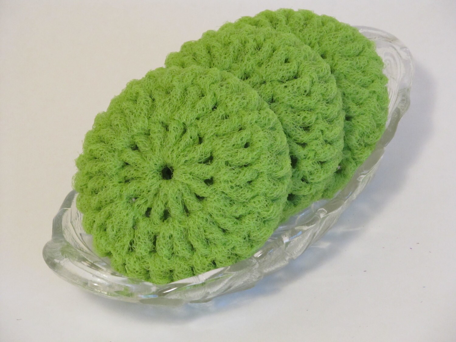 Nylon Netting Scrubbies In Lime Green For Dishes Pots And Pans Etsy
