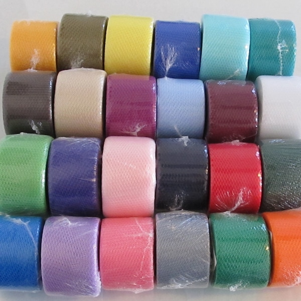 Scrubbie Netting on 40 yard spools - Pick Any 8 Spools Mix and Match Your Colors of 2 Inch Nylon Net for Crocheting Scrubbies