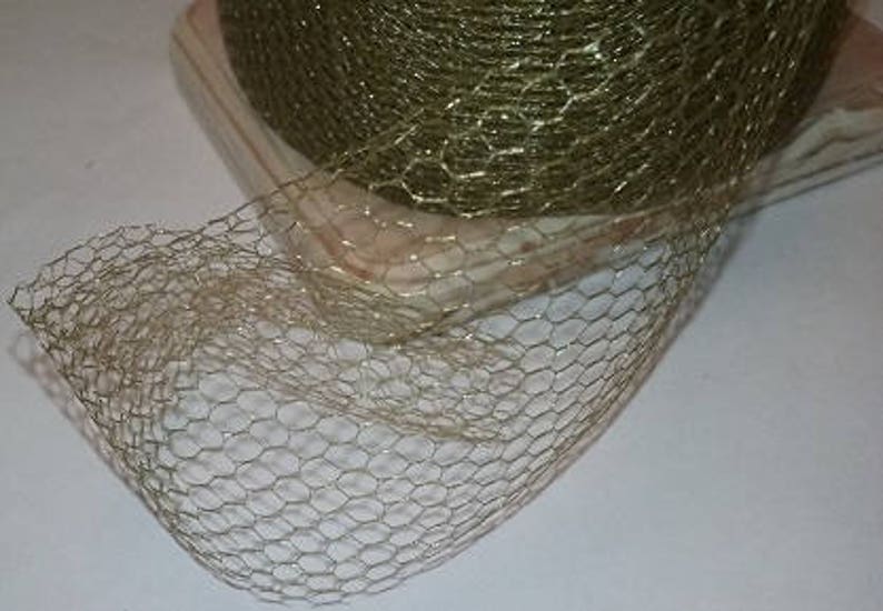 Nylon Net 2 Inch Strips Antique Gold 40 Yards Long Scrubbie Supplies